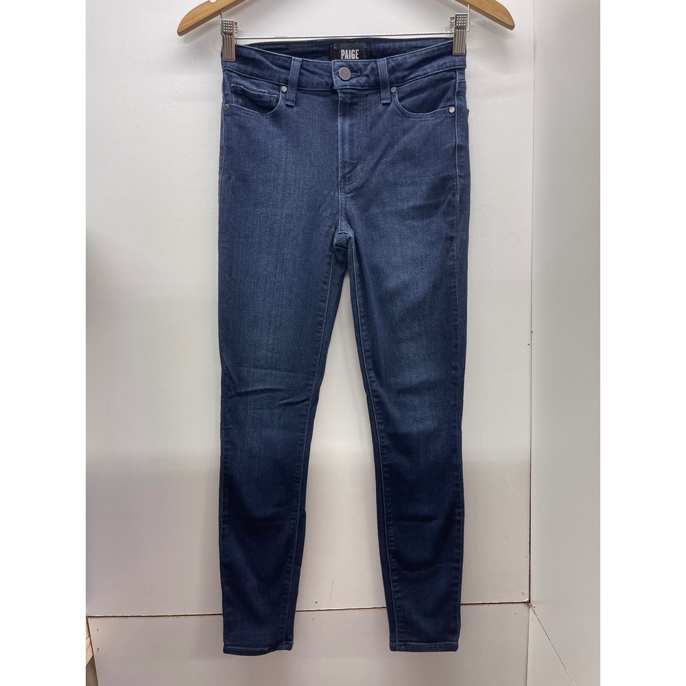Paige High Rise Muse Skinny Jeans Dark Wash Indigo Blue Stretch Denim Womens 24